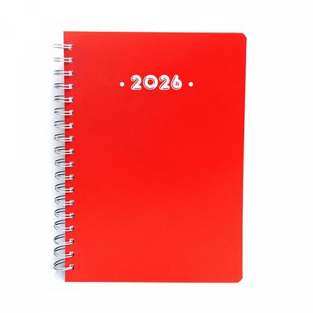 Ημερολόγιο Ημερήσιο PP 2026 ΣΠΙΡΑΛ 17Χ24 Κόκκινο