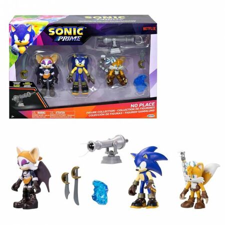 Jakks Pacific Σετ 3 Φιγούρες Wave 2 Sonic Prime 6,5cm (Sonic The Hedgehog)