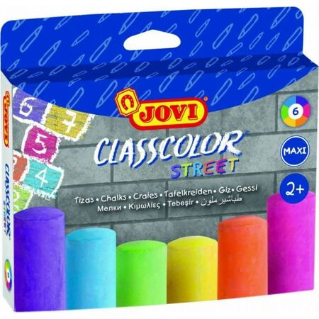 Jovi Κιμωλίες Χρωματιστές Classcolor Street Maxi 6 Τεμ.