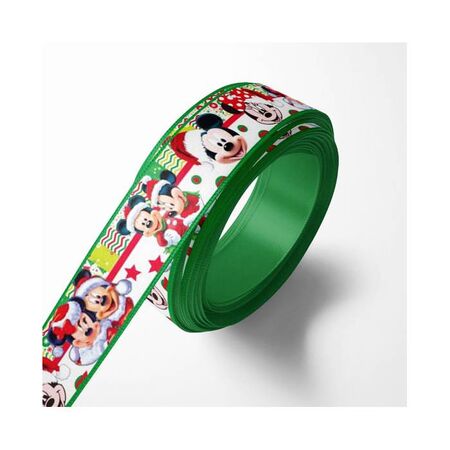 Κορδέλα Τυπωμένη Xmas Mickey Πράσινο 4cmx5m