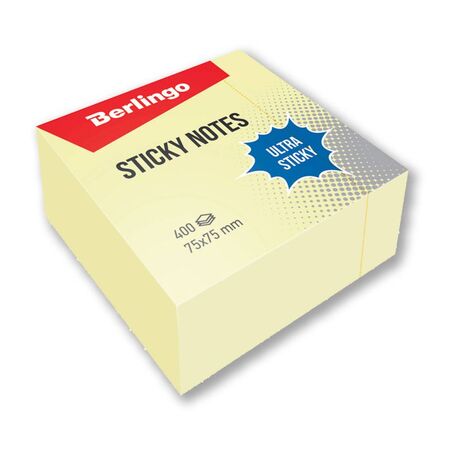 ΚΥΒΟΣ ΑΥΤΟΚΟΛΛΗΤΟΣ ΚΙΤΡΙΝΟΣ 75X 75 MM, 400 ΦΥΛΛΑ ULTRA STICKY