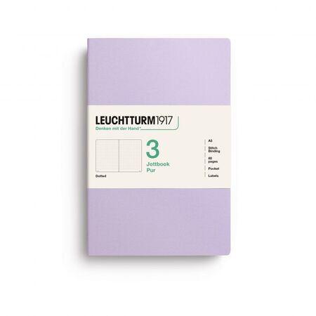 L JOTTBOOK PUR A5 DOTTED LILAC Pack3 80p