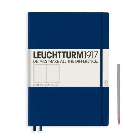 L NOTEBOOK HC A4+CL PLAIN NAVY 235p