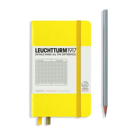L NOTEBOOK HC A6 POCKET SQUARED LEMON 187p