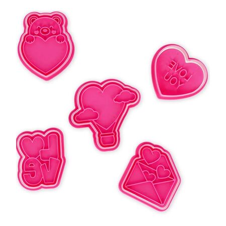 Legami Φόρμες Κουπάτ Σετ 5 Cookie Cutters With Stamps Love VCC0001