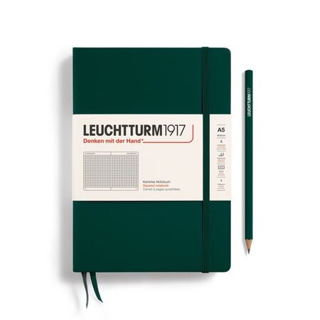 Leuchtturm1917 Σημειωματάριο HC A5 MED Squared Forest Green 251p