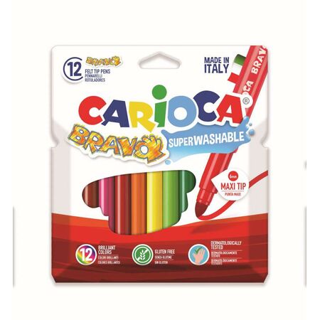 ΜΑΡΚΑΔΟΡΟΙ ΖΩΓΡΑΦΙΚΗΣ BRAVO 12ΧΡΩΜ. ΧΟΝΤΡΗ ΜΥΤΗ 6ΜΜ CARIOCA