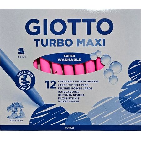 ΜΑΡΚΑΔΟΡΟΙ ΖΩΓΡΑΦΙΚΗΣ ΧΟΝΔΡΟΙ ΡΟΖ ΕΝΤΟΝΟ 12ΤΕΜ GIOTTO TURBO MAXI ΠΛΕΝΟΜΕΝΟΙ