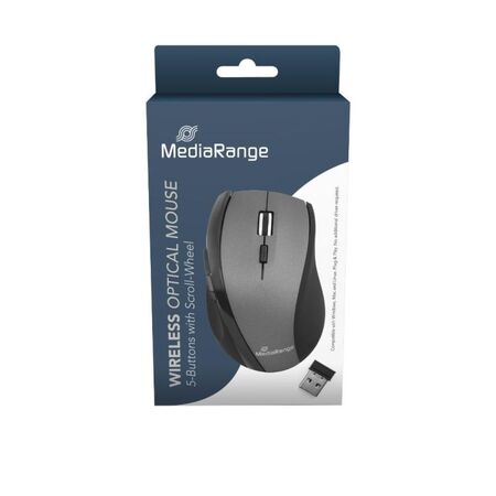 MediaRange Mouse Ποντίκι Ασύρματο Optical Wireless Black Grey MROS203
