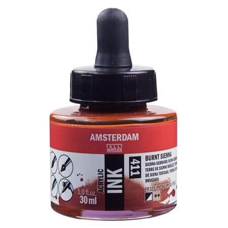 ΜΕΛΑΝΙ INK AMSTERDAM 411 30ML BURNT SIENNA