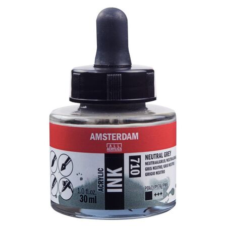 ΜΕΛΑΝΙ INK AMSTERDAM 710 30ML NEUTRAL GREY
