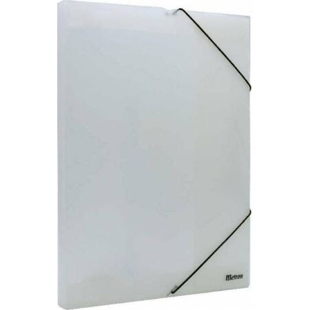 Metron Κουτί Αρχείου Με Λάστιχο 25x35x3cm Πλαστικό Διάφανο Λευκό