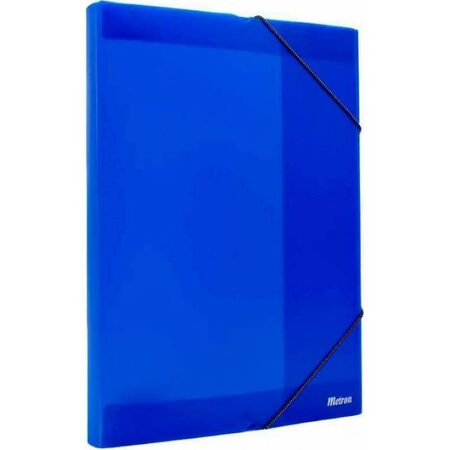 Metron Κουτί Αρχείου Με Λάστιχο 25x35x3cm Πλαστικό Διάφανο Μπλε