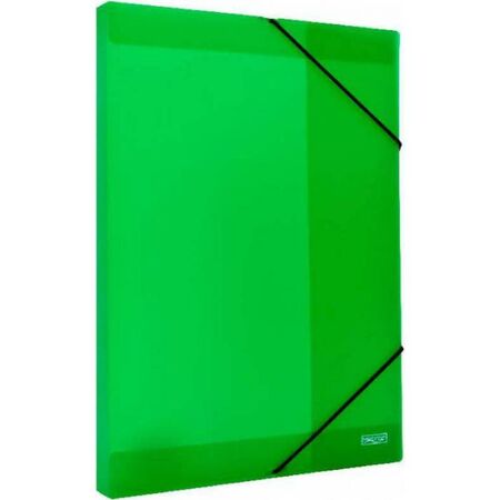 Metron Κουτί Αρχείου Με Λάστιχο 25x35x3cm Πλαστικό Διάφανο Πράσινο