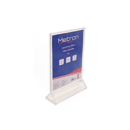 Metron Σταντ Θήκη Μονόφυλλη Κάθετη Διπλής Όψης Πλέξιγκλας Α5