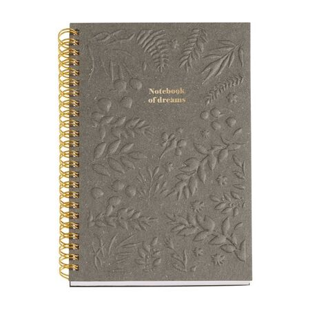 Miquelrius Σημειωματάριο Σπιράλ Ριγέ Α5 British Bloom Engraved Grey 80φ