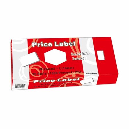 Motex Ετικέτες Αυτοκόλλητες Λευκές 26x16 mm 1000Τ/ρολό Κιβώτιο 20 Τεμάχια