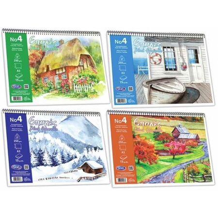 ΜΠΛΟΚ ΑΚΟΥΑΡΕΛΑΣ 30X40 Νο4 ΕΠΟΧΕΣ 240GR 15Φ