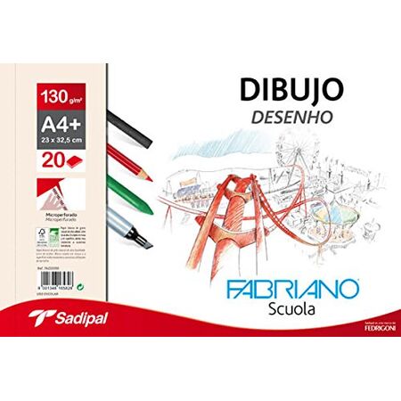 Μπλοκ Σχέδιου A4 23 Χ32,5 cm, 20φυλλα 160 γρ λευκό (μολύβι,κάρβουνο,παστελ)