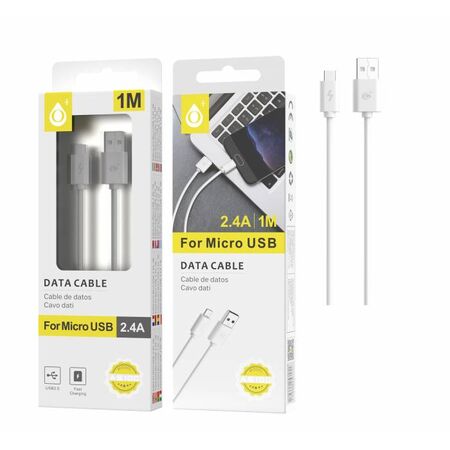 MTK Καλώδιο Micro USB 2.4A 1m AS100 2100271 Λευκό