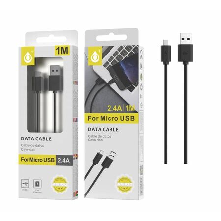 MTK Καλώδιο Micro USB 2.4A 1m AS100 2100272 Μαύρο