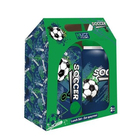 Must Σετ Φαγητού Soccer Φαγητοδοχείο PP 800ml Και Παγούρι Ανοξείδωτο 500ml 587572