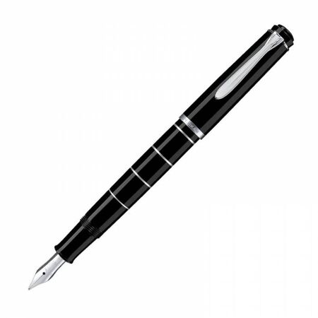 Pelikan Πένα M215 Black With SIlver Rings Fountain Pen