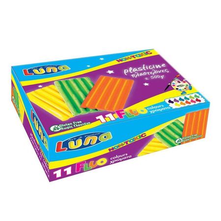 ΠΛΑΣΤΕΛΙΝΗ 11 ΧΡΩΜΑΤΑ 500gr FLUO LUNA