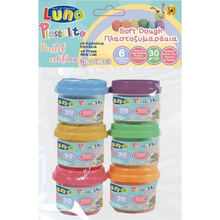ΠΛΑΣΤΟΖΥΜΑΡΑΚΙ PASTEL 30gr χ 6 ΧΡΩΜΑΤΑ LUNA