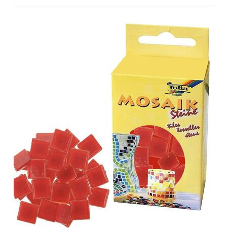 ΨΗΦΙΔΕΣ ΜΩΣΑΪΚΑ ΠΛΑΚΑΚΙΑ 200gr 300τεμ 10X10MM ΚΟΚΚΙΝΟ