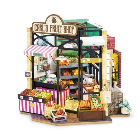 Robotime Ξύλινο Puzzle 3D Carl’s Fruit Shop Happy Corner DIY Dollhouse DG142