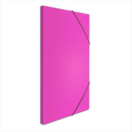Salko Κουτί Αρχείου Με Λάστιχο 25x35x1,5cm Πλαστικοποιημένο Χαρτόνι Φουξ