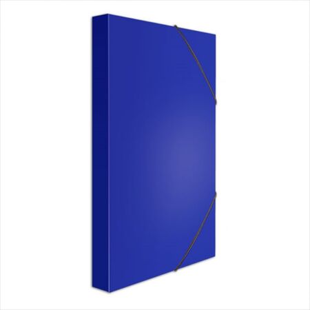 Salko Κουτί Αρχείου Με Λάστιχο 25x35x3cm Πλαστικοποιημένο Χαρτόνι Μπλε