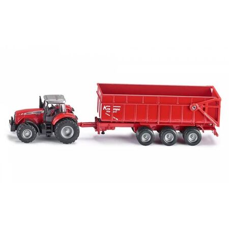 Siku Τρακτέρ Massey Ferguson Με Τρέιλερ 1:87