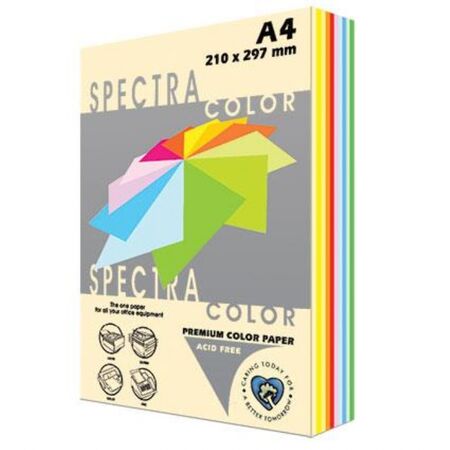 Spectra Color Φωτ/Κό Χαρτί 80gr Χρωματιστό Α4 250Φ 10 Χρώματα