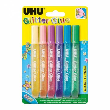 UHU Glitter Glue Κόλλα 10ml 6 Τεμ. Shinny