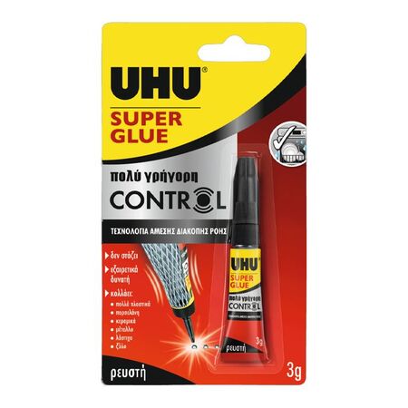 UHU Κόλλα Gel Στιγμής Super Glue Control 3gr
