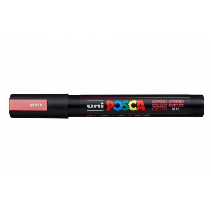 Uni Μαρκαδόρος Ζωγραφικής Posca PC-5M M15 Metallic Red
