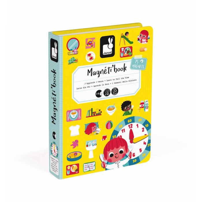 Janod Μαγνητικό Βιβλίο Magnet Book Μαθαίνω Την Ώρα (75 Μαγνητάκια) J02724