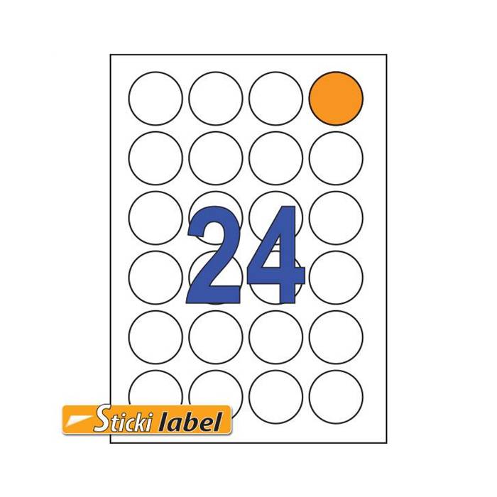 Sticki Ετικέτες 100Φ. Νο93 Α4 Λευκές 40mm (24 Στο Φύλλο)