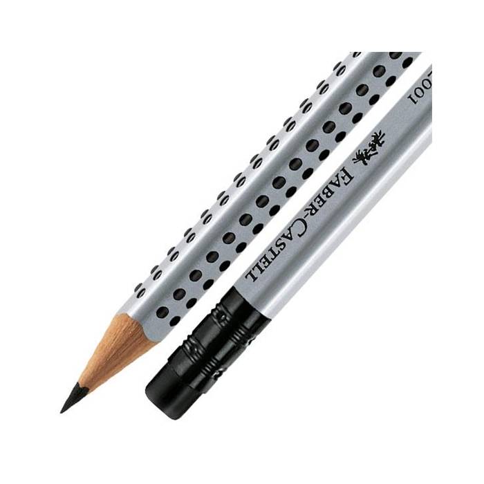 Faber Castell Μολύβι Grip 2001 Με Γόμα Silver 2=B