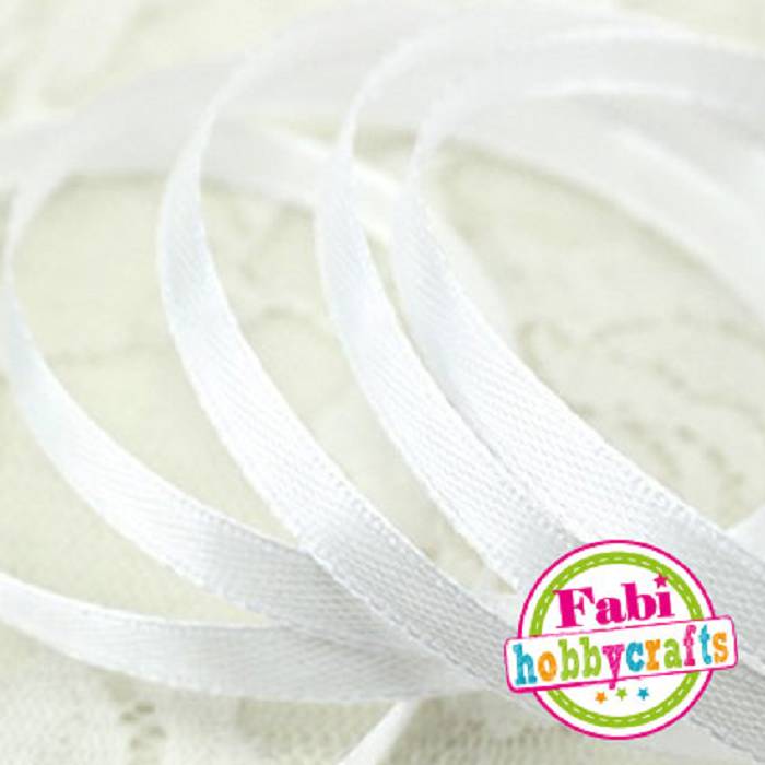 Fabi Κορδέλα Σατέν 6mm x 50y Άσπρη