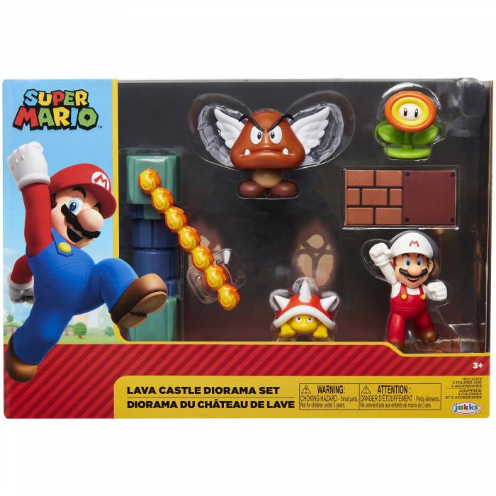 Jakks Pacific Σετ Διόραμα Με 5 Φιγούρες Super Mario Lava Castle