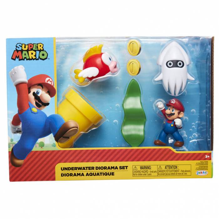 Jakks Pacific Σετ Διόραμα Με 5 Φιγούρες Super Mario Underwater