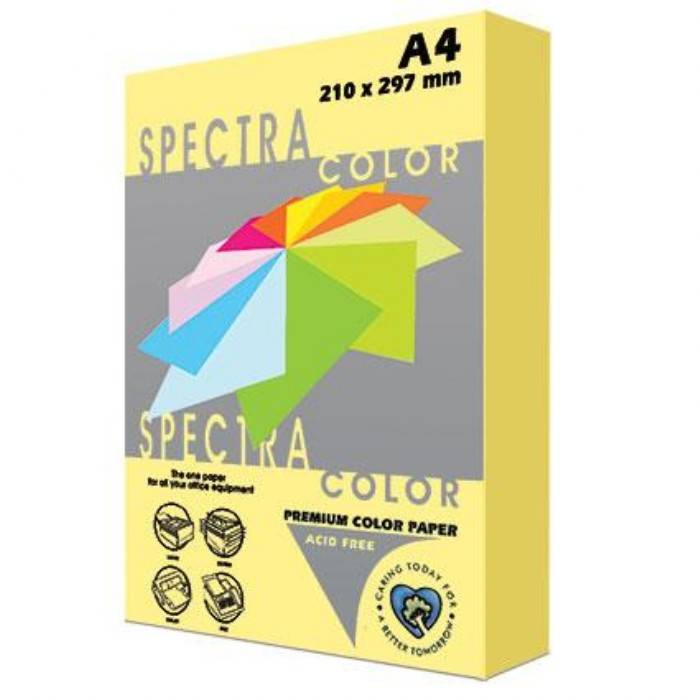 Spectra Color Φωτ/Κό Χαρτί 160gr Χρωματιστό Α4 250Φ Κίτρινο Απαλό