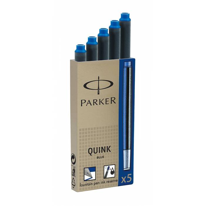 Parker Αμπούλες Μελάνης Για Πένα Quink Μπλε 5 Τεμ.