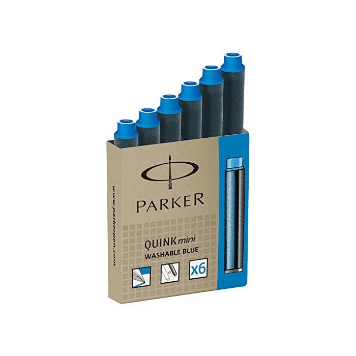 Parker Αμπούλες Μελάνης Για Πένα Quink Mini Washable Μπλε 6 Τεμ.