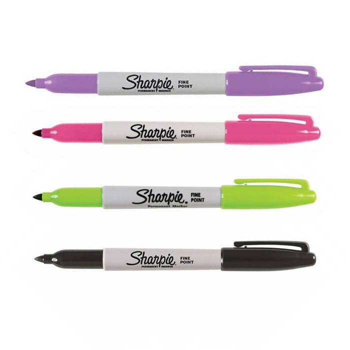 Sharpie Μαρκαδόροι Ζωγραφικής 4-Pack Black Lime Pink Boysenberry 0.9mm