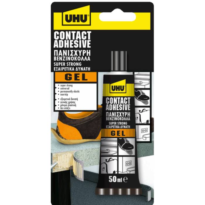UHU Κόλλα Gel Βενζινόκολλα Ανθεκτική 50ml