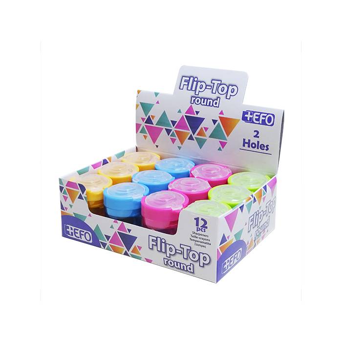 EFO Ξύστρα Βαρελάκι Flip-Top Round Με 2 Τρύπες